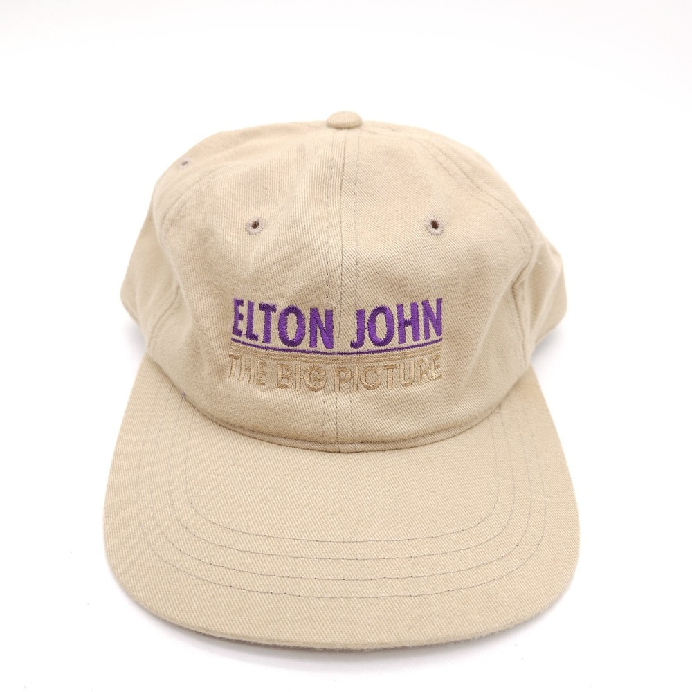Vintage Elton John The Big Picture Tour Strapback Dad Hat 90s Ball Cap Citibank - Picture 2 of 7
